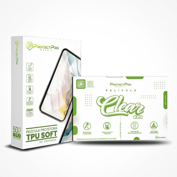 Película TPU Clear Soft — 50 unidades — ProtectPro Brasil